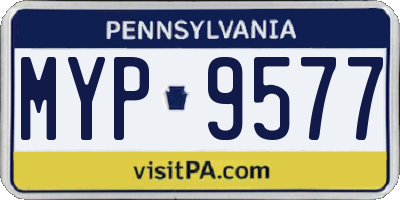 PA license plate MYP9577