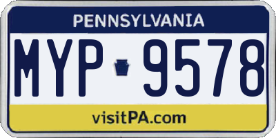 PA license plate MYP9578