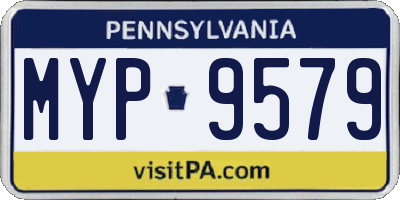 PA license plate MYP9579