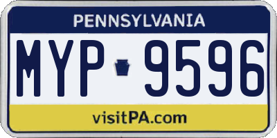 PA license plate MYP9596