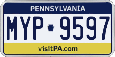 PA license plate MYP9597