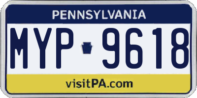PA license plate MYP9618