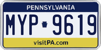 PA license plate MYP9619