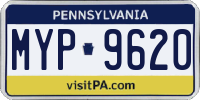 PA license plate MYP9620