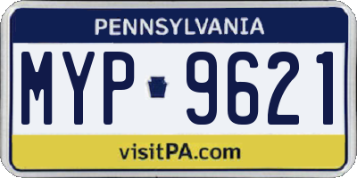 PA license plate MYP9621