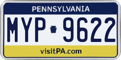 PA license plate MYP9622