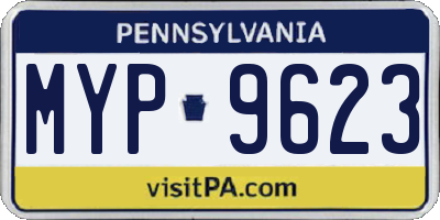 PA license plate MYP9623
