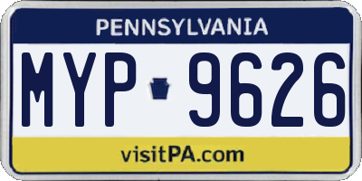 PA license plate MYP9626