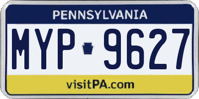PA license plate MYP9627