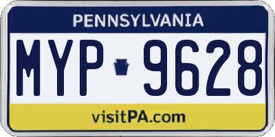 PA license plate MYP9628