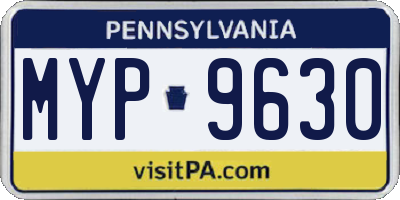 PA license plate MYP9630