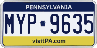 PA license plate MYP9635