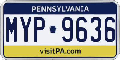 PA license plate MYP9636