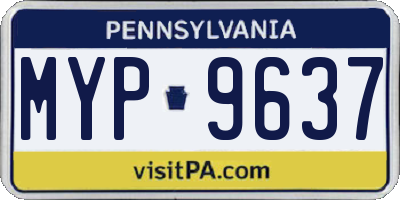 PA license plate MYP9637