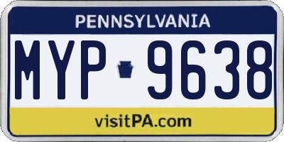 PA license plate MYP9638