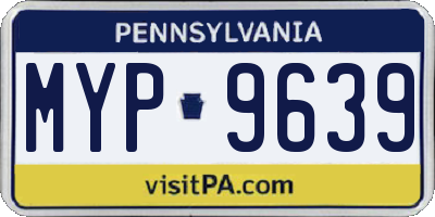 PA license plate MYP9639