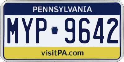 PA license plate MYP9642