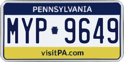 PA license plate MYP9649