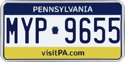 PA license plate MYP9655