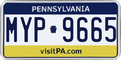 PA license plate MYP9665