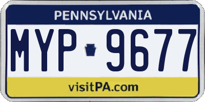 PA license plate MYP9677