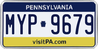 PA license plate MYP9679