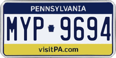 PA license plate MYP9694