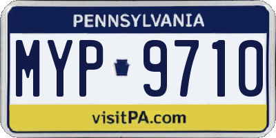 PA license plate MYP9710