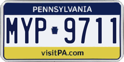 PA license plate MYP9711