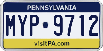 PA license plate MYP9712