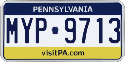 PA license plate MYP9713