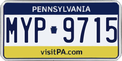 PA license plate MYP9715