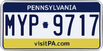 PA license plate MYP9717