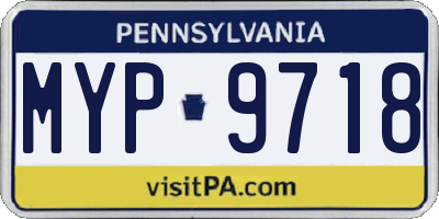 PA license plate MYP9718