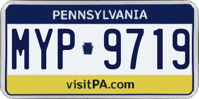 PA license plate MYP9719