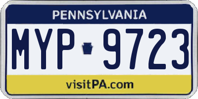 PA license plate MYP9723