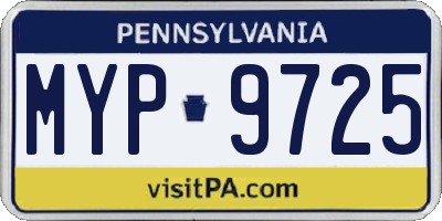 PA license plate MYP9725