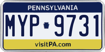 PA license plate MYP9731