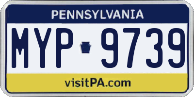 PA license plate MYP9739