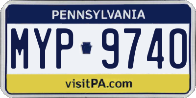 PA license plate MYP9740