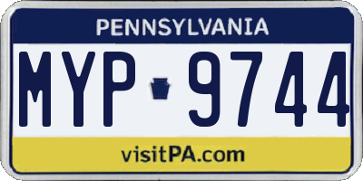 PA license plate MYP9744