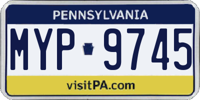 PA license plate MYP9745