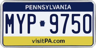 PA license plate MYP9750