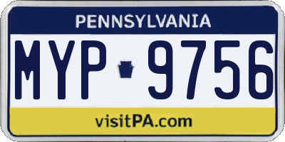 PA license plate MYP9756