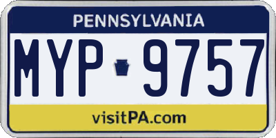 PA license plate MYP9757