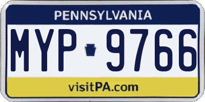 PA license plate MYP9766