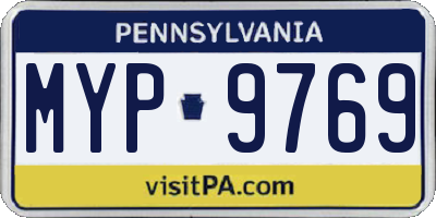 PA license plate MYP9769