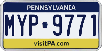 PA license plate MYP9771