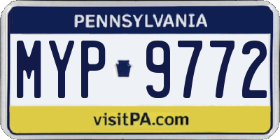 PA license plate MYP9772