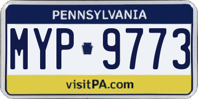 PA license plate MYP9773